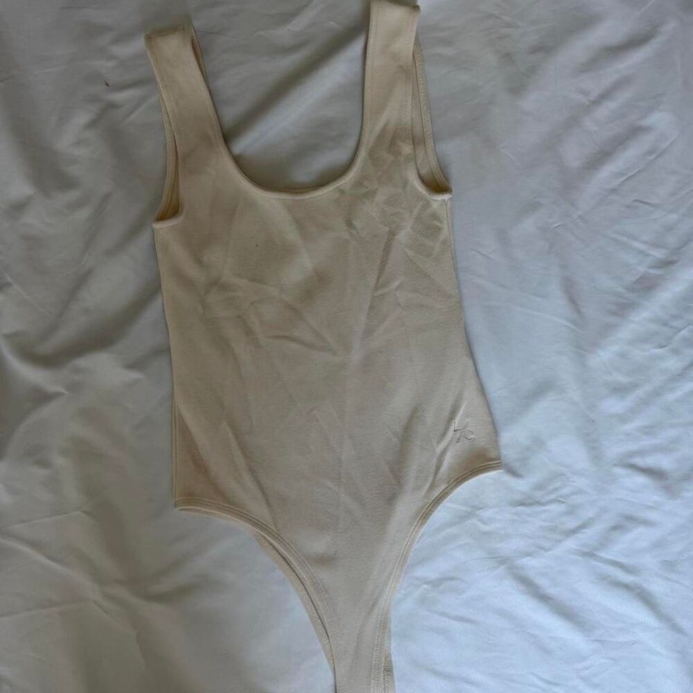 Unbranded Women's Cream and Tan Bodysuit